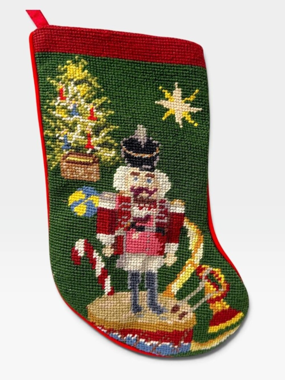 Needlepoint Christmas Stocking The Nutcracker 11.5" Vintage by Imperial Elegance